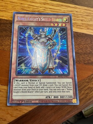 Noble Knight's Shield-Bearer BROL-EN017 1st Edition Secret Rare LP + BONUS-image