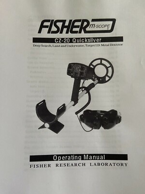 FISHER M SCOPE CZ-20 QUICKSILVER METAL DETECTOR MANUAL QUICK SHIPPING-image