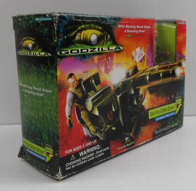 Godzilla Twin-Firing Combat Cannon COMPLETE IN BOX 1998 Trendmaster CIB-image