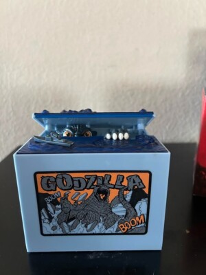 Toho Godzilla Piggy Bank Coin Box LED Sound Gimmick Moving Figure Japan F S-image