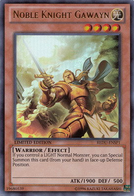 Near Mint x 1 Noble Knight Gawayn - REDU-ENSP1 - Ultra Rare - Limited Edition RE-image