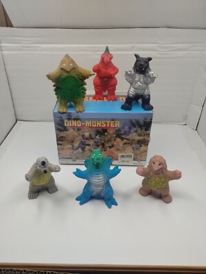 6 X NEW Vintage SUPER DINO MONSTER With Rare Store Display Box -image