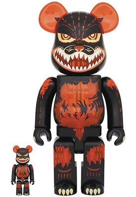 MEDICOMTOY BE@RBRICK Godzilla (Meltdown: Clear Orange Ver.) 100% and 400%+400%-image