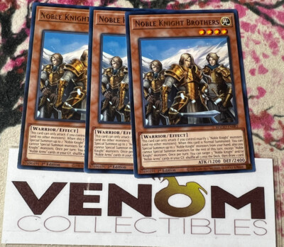 3x (M/NM) - Noble Knight Brothers - MAGO-EN083 - Gold Rare - 1st Edition YuGiOh-image