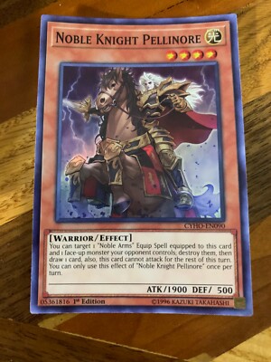 Noble Knight Pellinore CYHO-EN090 1st Edition Super Rare VLP + BONUS-image