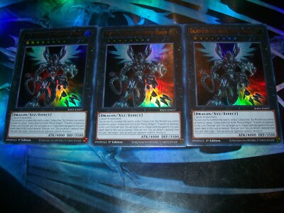 3x Galaxy-Eyes Full Armor Photon Dragon 1st Edition Ultra Rare RA01-EN037-image