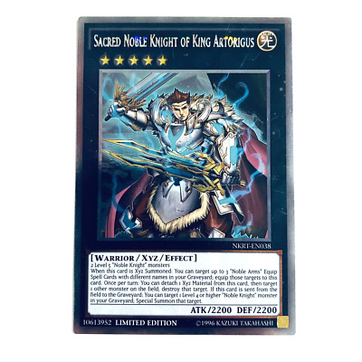 Yugioh Sacred Noble Knight Of King Artorigus NKRT-EN038 Platinum Rare NM-image