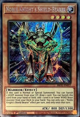 Noble Knight's Shield-Bearer BROL-EN017 1st Edition Secret Rare LP-image