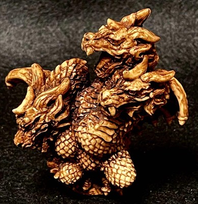 Toho Monster Netsuke Monster Planet King Ghidorah Godzilla W/BOX F/S FEDEX-image