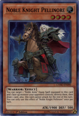 Yugioh CYHO-EN090 Noble Knight Pellinore Super Rare 1st Edition NM-image