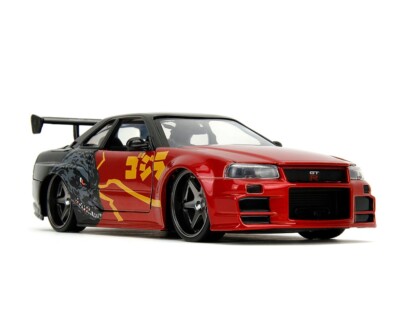 1/24 Jada 2002 Nissan Skyline GT-R R34 Godzilla Metallic Red / Black 35133-image