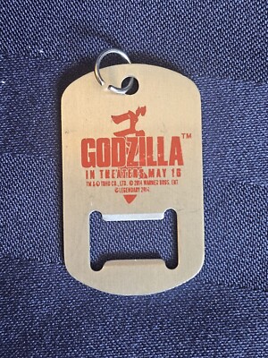 Godzilla 2014 Movie Dog Tag Bottle Opener Missing Necklace Chain-image