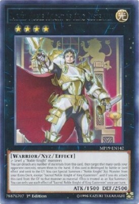 Yugioh - Sacred Noble Knight of King Custennin - 1st Rare NM - Free Holo Card-image
