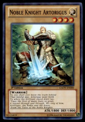 Yu-Gi-Oh! 1st Edition Noble Knight Artorigus #GAOV-EN000 Light Play-image