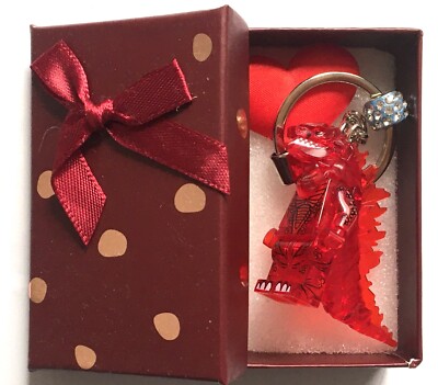 Red Godzilla Keychain & Present Box Handmade custom Keychain - C58-image