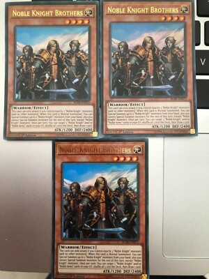 Yugioh Noble Knight Brothers BLRR-EN072 Ultra Rare 1st Edition NM x3 Play Set-image