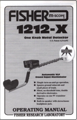 Fisher 1212-X Metal Detector Original Instruction Book with Free Shipping-image