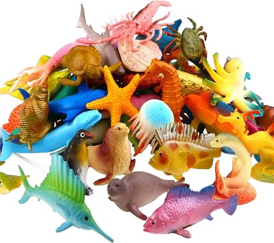 Funcorn Toys Ocean Sea Animal, 52 Pack Assorted Mini Vinyl Plastic Animal... -image