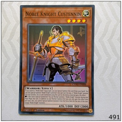 Noble Knight Custennin - CYHO-EN088 - Super Rare 1st Edition Yugioh-image