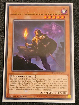 Yu-Gi-Oh! TCG Noble Knight Eachtar Maximum Gold MAGO-EN084 1st Edition Misprint -image