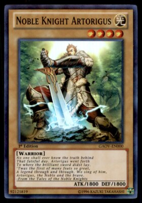 Yu-Gi-Oh! 1st Edition Noble Knight Artorigus #GAOV-EN000 Light Play-image
