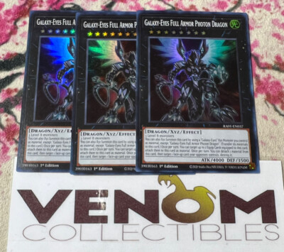 3x (M/NM) Galaxy-Eyes Full Armor Photon Dragon RA01-EN037 Super Rare 1st YuGiOh-image