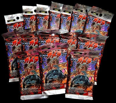 Rare Vtg Carddass Masters Bandai GAMERA Trading Card 15 Packs Sealed In Orig Box-image