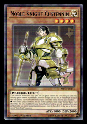 YuGiOh Card - (NM) Noble Knight Custennin MP19-EN141 - 1st Ed Rare-image