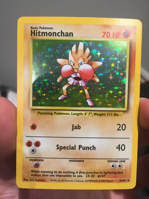 Pokemon - 1999 Pokemon BASE Set- Holo Hitmonchan NM-image