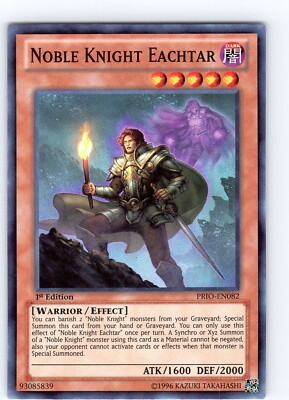 Yu-Gi-Oh TCG Noble Knight Eachtar PRIO-EN082 1st Edition Super Rare Card NM-image