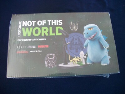 LOOT CRATE NOT OF THIS WORLD GODZILLA,ALIEN,PREDATOR,PACIFIC RIM DRAGON NIB-image