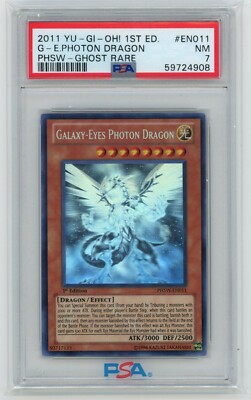 YGO Photon Shockwave Galaxy-Eyes Photon Dragon PHSW-EN011 1st Ghost D1C3 PSA 7-image