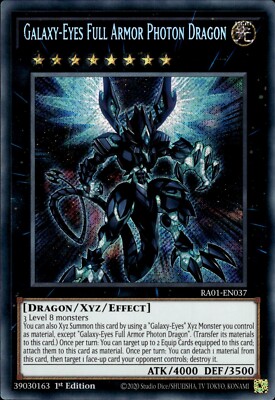 Galaxy-Eyes Full Armor Photon Dragon - Secret Rare 1st Ed RA01-EN037 NM YuGiOh-image