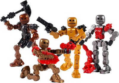 Zing Klikbot, Complete Set of 4 Poseable Action Figures with Weapons,... -image