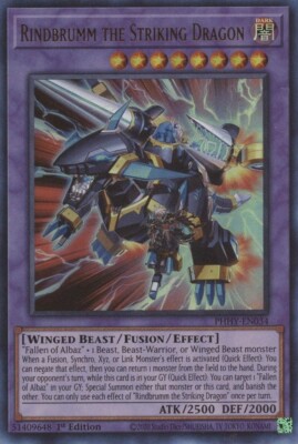 YuGiOh TCG Photon Hypernova Ultra Rare Rindbrumm the Striking Dragon PHHY-EN034-image