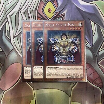 NKRT-EN009 Noble Knight Borz Platinum Rare x3 Excellent Condition Yugioh-image