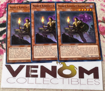 3x (M/NM) - Noble Knight Eachtar - MAGO-EN084 - Gold Rare - 1st Edition YuGiOh-image