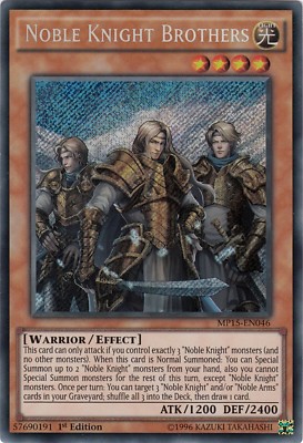 YU-GI-OH, NOBLE KNIGHT BROTHERS, SCR, MP15-EN046, 1st Edition, Excellent-image