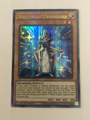 Yugioh card 1st Edition BROL-EN019 Noble Knight's Spearholder Near Mint -image