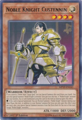 Yugioh - Noble Knight Custennin (Rare) (1st Edition) - MP19-EN141 P-image