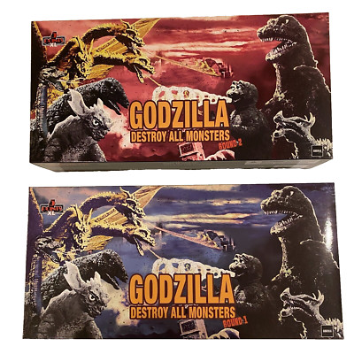 3 GODZILLA DESTROY ALL MONSTERS ROUND 1 & 2/ MECHA BOX SETS 5 POINTS MEZCO MISB-image