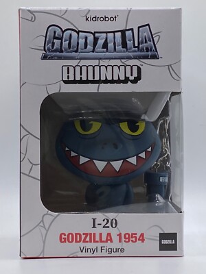 NIB kidrobot Bhunny I-20 GODZILLA 1954 Vinyl Figure with Bhunny Paw Keychain-image