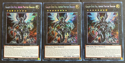 YUGIOH 3x Galaxy-Eyes Full Armor Photon Dragon RA01-EN037 Secret Rare NM/Mint-image