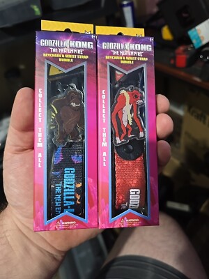 2 Pack/Set Godzilla x Kong The New Empire Keychain & Wrist Strap New-image