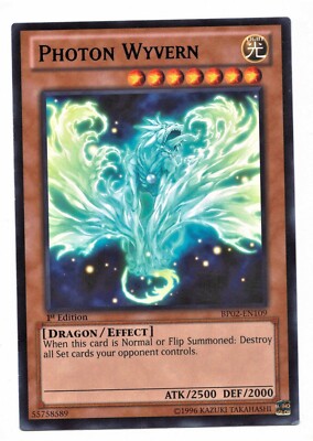  Yu-Gi-Oh Card: Photon Wyvern BP02-EN109 BLACK RARE 1st Edition! NM-image