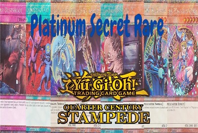 Yugioh 1 Quarter Century Stampede RA04 Platinum Secret Rare MINT-image