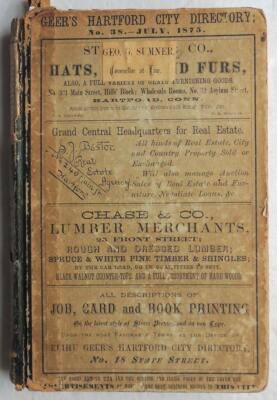 1875 Mark TWAIN Geer’s Hartford City Directory CT Governor Signed Samuel Clemens-image