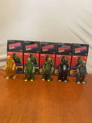 Super7 Shogun Godzilla Set Of 5 Mystery Figures Gray Black Amber Green Glitter-image