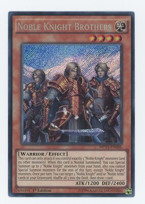 Yugioh Noble Knight Brothers  MP15-EN046 Secret Rare  1st Ed NM/LP-image
