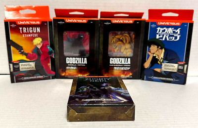Universus Starter Deck Lot of 5 - Trigun, Godzilla, Critial Role, Cowboy Bebop-image